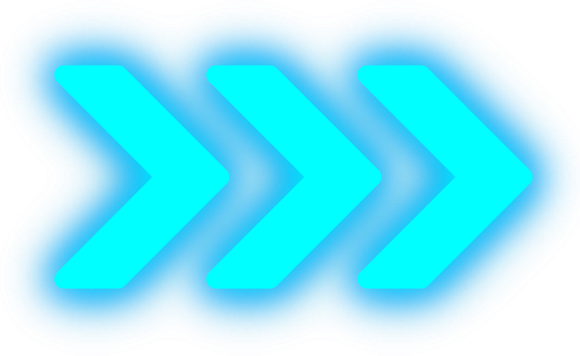 Blue Neon Arrow Decoration